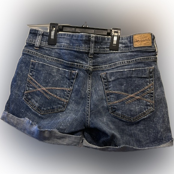 Aeropostale Blue Jean Shorts Distressed Cut-Off 5/6 - Picture 4 of 5